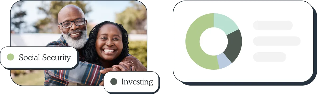 Couple reviewing income streams